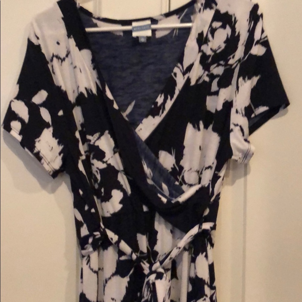 Meri Skye Blue & White Floral Print Maxi Dress 4X